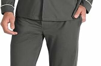 Elevate Your Comfort: Experience Bliss with DAVID ARCHY Men’s Cotton Sleepwear Button-Down Pajamas Set!